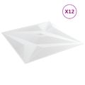 vidaXL Nástenné panely 12 ks 50 x 50 cm Biely Star XPS Pena
