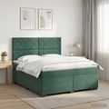 vidaXL Posteľ boxspring s matracom Tmavozelená 140 x 200 cm Zamat