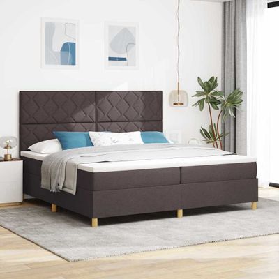 vidaXL Posteľ s pružinovým rámom Tmavohnedá 200 x 200 cm látka