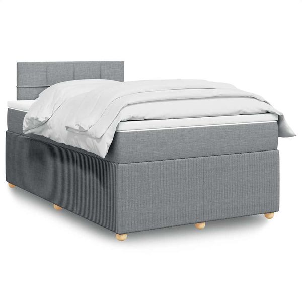 vidaXL Boxspring posteľ s matracom bledosivá 120x200 cm látka