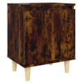 vidaXL Nočný stolík s nohami z masívneho dreva tmavý dub  40x30x50 cm