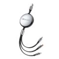 Forever 3v1 kábel USB - Lightning + 2x USB-C 1,2 m 100W čierny