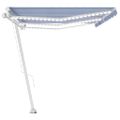 vidaXL Ručne zaťahovacia markíza s LED 600x350 cm modrá a biela