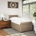 vidaXL Boxspring posteľ s matracom kapučínová 90x200 cm umelá koža