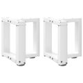 vidaXL Nohy konferenčného stolíka v tvare T, 2 ks, biele, 30x25x(30-31) cm, oceľové