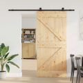 vidaXL Posuvné dvere NARVIK Prírodná a čierna 90 x 210 cm (213,5 cm)