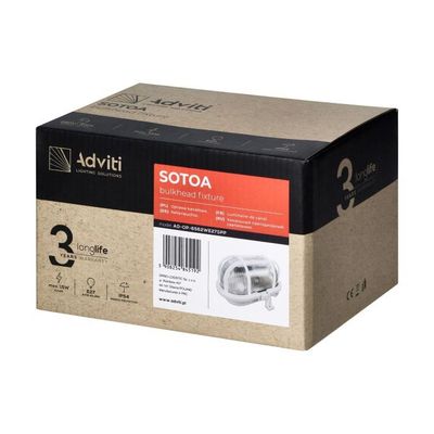 Stropné vonkajšie svietidlo Adviti SOTOA , E27, max. 15W, IP54, biele
