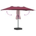 vidaXL Záhradný slnečník Bordeaux červená 385 x 209 x 244 cm Polyester