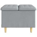 vidaXL Ottoman s Úložným Priestorom Svetlosivá 60 x 60 x 45 cm látka