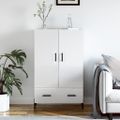 vidaXL Vysoká skrinka lesklá biela 69,5x31x115 cm kompozitné drevo