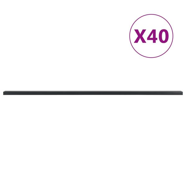 vidaXL Záhradné plotové stĺpiky 40 ks sivé 200 cm oceľ