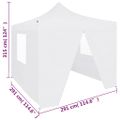 vidaXL Profesionálny skladací párty stan+4 steny 3x3 m, oceľ, biely