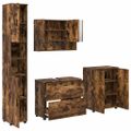 vidaXL Sada kúpeľňového nábytku 4 ks Dymová dub 35 x 30 x 192 cm