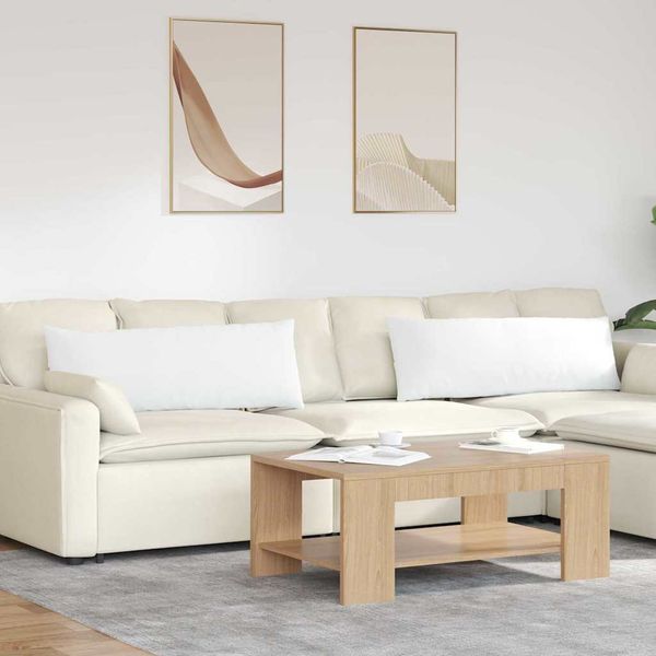 vidaXL Vankúše na pohovku 2 pcs Biela 120 x 40 cm látka