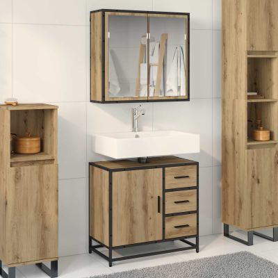vidaXL Sada kúpeľňového nábytku 2 pcs Remeselný dub Kompozitné drevo