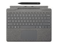 Klávesnica - s trackpadom, akcelerometrom, zásobníkom na nabíjanie a skladovanie Surface Slim Pen 2 - QWERTY - anglická - platinová - s Slim Pen 2 - pre Microsoft Surface Pro 8, Pro 8 for Business, Pro 9, Pro 9 for Business, Pro 10 for Business, Pro (11th Edition), Pro for Business (11th Edition)