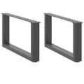 vidaXL Nohy konferenčného stolíka v tvare U, 2 ks, antracitové, 70 x (30-31) cm, oceľ