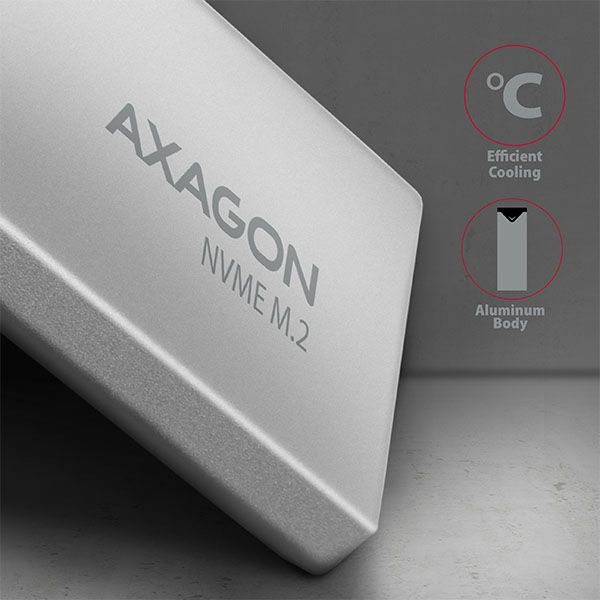 AXAGON EEM2-UG2, USB-C 10Gbps - M.2 NVMe SSD ARROW box, stredný