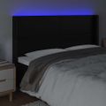 vidaXL Čelo postele s LED čierne 183x16x118/128 cm umelá koža