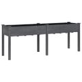 vidaXL Kvetináč s vložkou sivý 203x53x76 cm jedľový masív