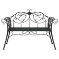 vidaXL Záhradná lavička 2-Počet miest 130 x 47 x 90 cm Oceľ Čierna