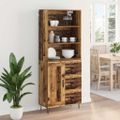 vidaXL Highboard 2 ks Staré drevo 69,5 x 34 x 180 cm