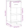 vidaXL Komoda čierna 35,5x35x76 cm kompozitné drevo a kov