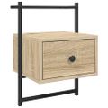 vidaXL Nočné skrinky nástenné 2 ks dub sonoma 35x30x51cm kompoz. drevo