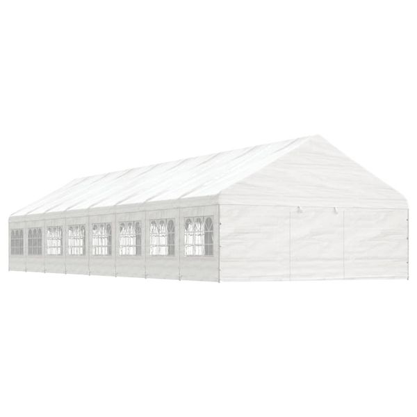 vidaXL Altánok so strechou, biely 17,84x5,88x3,75 m, polyetylén