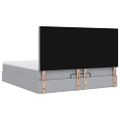 vidaXL Osmanský rám postele s matracom svetlosivá 160x200 cm látka