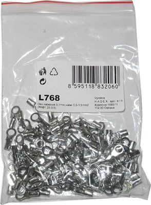 Oko kabelové 3,7mm,kabel 0,5-1,5mm2 (RNB1,25-3,5), balení 100ks