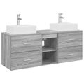 vidaXL Set kabinetov do kúpeľne 3 ks Sivý Sonoma 49,5 x 41 x 62,5 cm