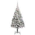 vidaXL Umelý vianočný stromček Biela 180 cm PVC a Oceľ a Plast
