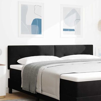 vidaXL LED hlavová doska s LED pásikmi Čierny 180 cm Zamat