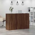 vidaXL Recepčný stôl hnedý dub 155x50x103,5 cm kompozitné drevo
