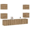 VidaXL 6 dielna súprava nástennej TV skrinky Artisan Oak