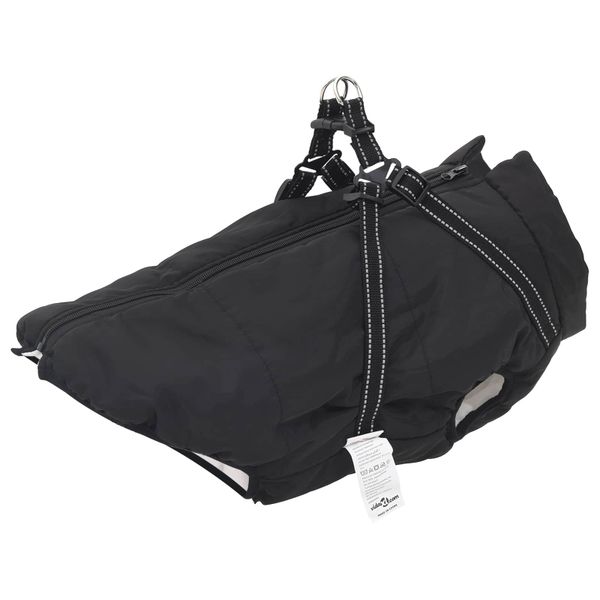 vidaXL Psí kabát Čierna L44 Flís a polyester