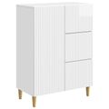 vidaXL Servírovacia skriňa Biela s vysokým leskom 66 x 34,5 x 90 cm