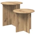 vidaXL Sada príručných stolíkov 2 ks Dub artisan Ø 45 x 45 cm