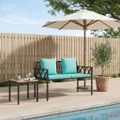 vidaXL Záhradné lavičky 2 -Seater 116 x 56 x 75 cm polyratan