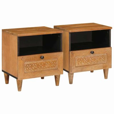vidaXL Nočný stolík 2 pcs Svetlohnedá 40 x 33 x 46 cm Kompozitné drevo