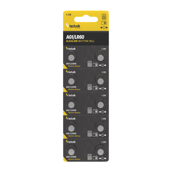 Technik Platinum alkalická gombíková batéria AG1 / LR60 / 164 / 364 (1,5V) B10 (TAG1-B10)