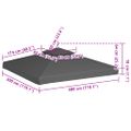 vidaXL Dvojitá strieška na altánok 310 g/m², 3x3 m, sivohnedá