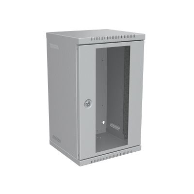Nástenný rozvádzač 10" 9U RAL 7035 sklenené dvere LC-10-9-11-G