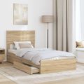 vidaXL Úložná posteľ Sonoma dub 90 x 190 cm Kompozitné drevo