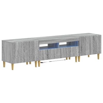 vidaXL 5-dielny LED TV kabinet Sivý Sonoma Kompozitné drevo