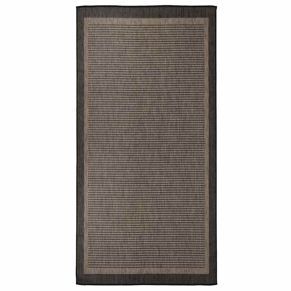 vidaXL Vonkajší koberec s plochým tkaním 100x200 cm tmavohnedý