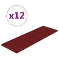 vidaXL Nástenné panely 12 ks vínovočervené 90x30 cm látka 3,24 m²