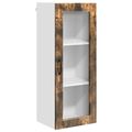 vidaXL Nástenný sklenený kabinet PORTO Dymová dub 40 x 31 x 100 cm
