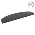 vidaXL Samolepiace schodové rohože 15 ks 80 x 24,5 x 3,5 cm Tmavosivá